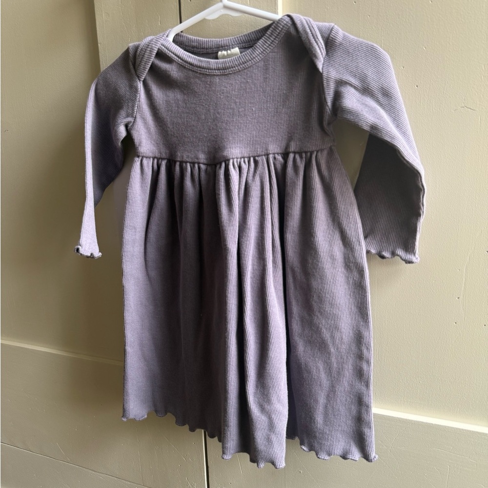 Kate Quinn purple ribbed dress